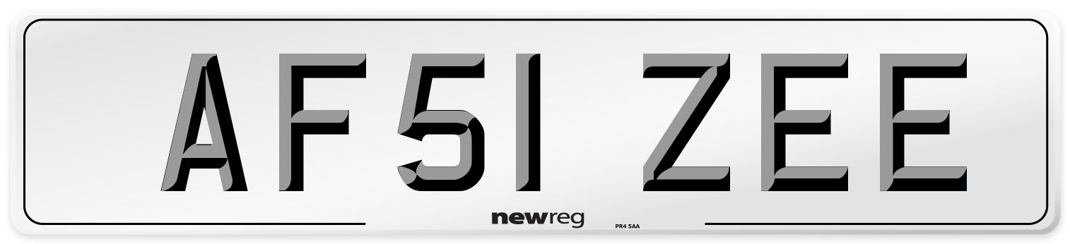 AF51 ZEE Number Plate from New Reg